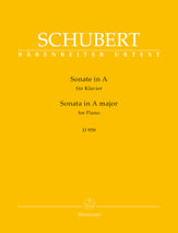 Sonata for Piano in A Major, D 959 piano sheet music cover